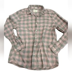 Men's Bixby Nomad Pink and Gray Plaid Shirt Size Large